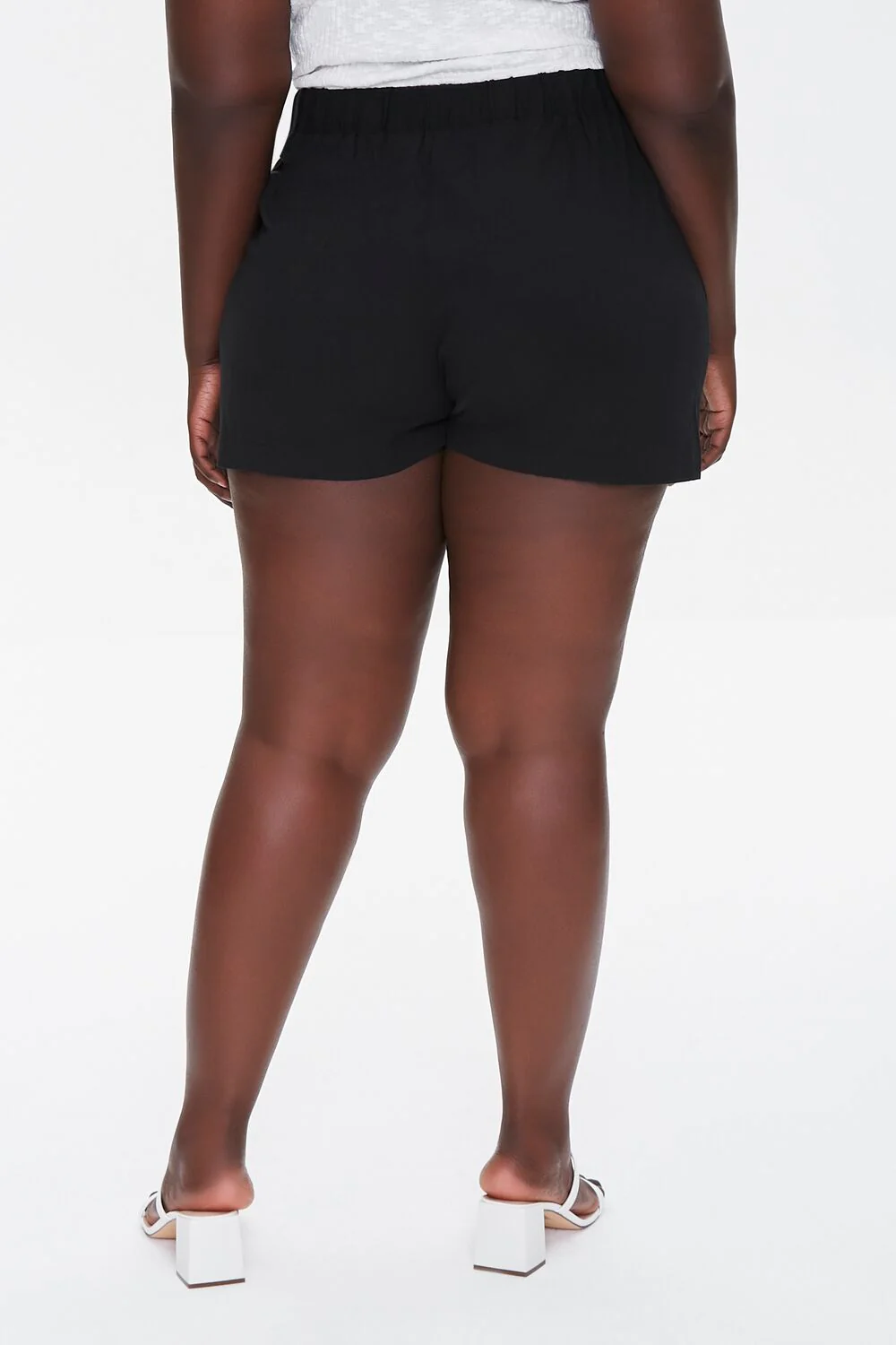 Plus Size Linen Drawstring Shorts - Image 4
