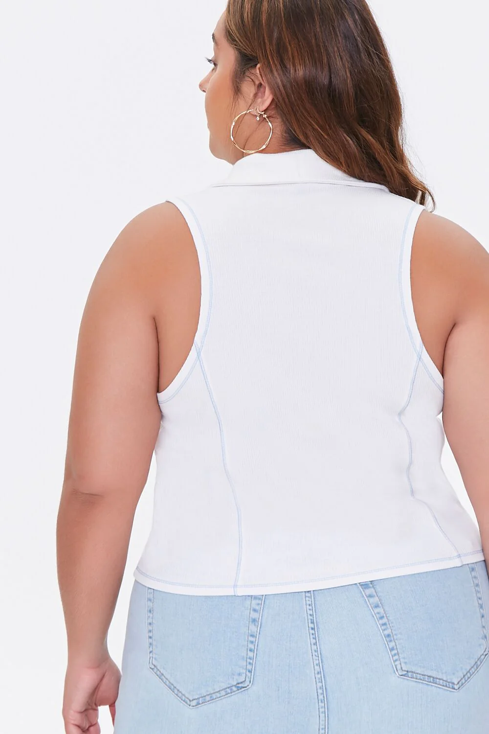 Plus Size Sleeveless Half-Zip Top - Image 3