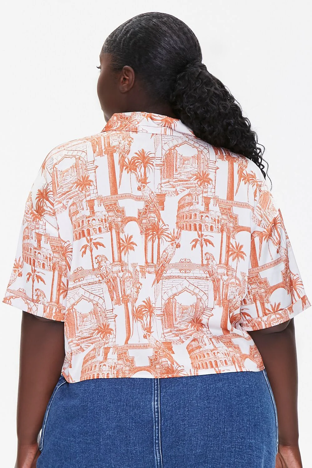 Plus Size Tropical Print Shirt - Image 3