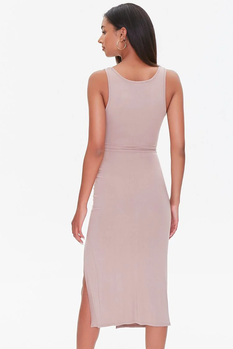 Ruched Drawstring Midi Dress - Image 3