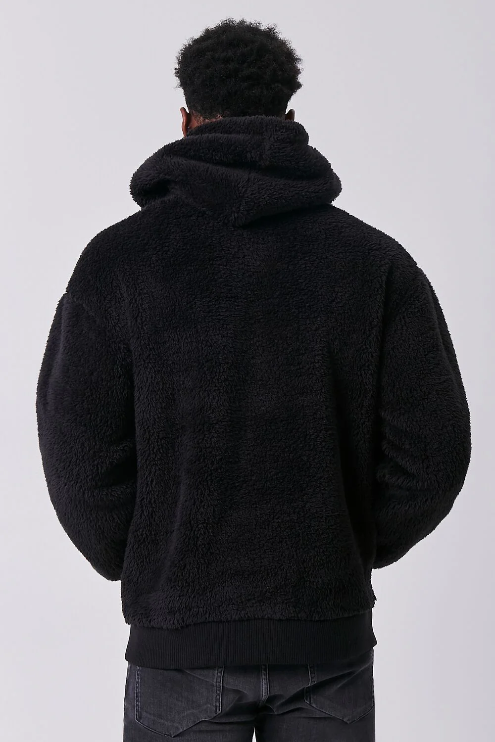 Faux Shearling Teddy Hoodie - Image 3