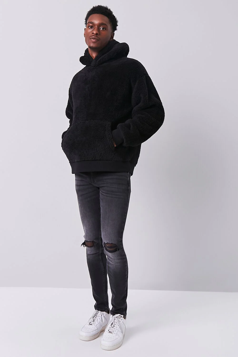 Faux Shearling Teddy Hoodie - Image 4