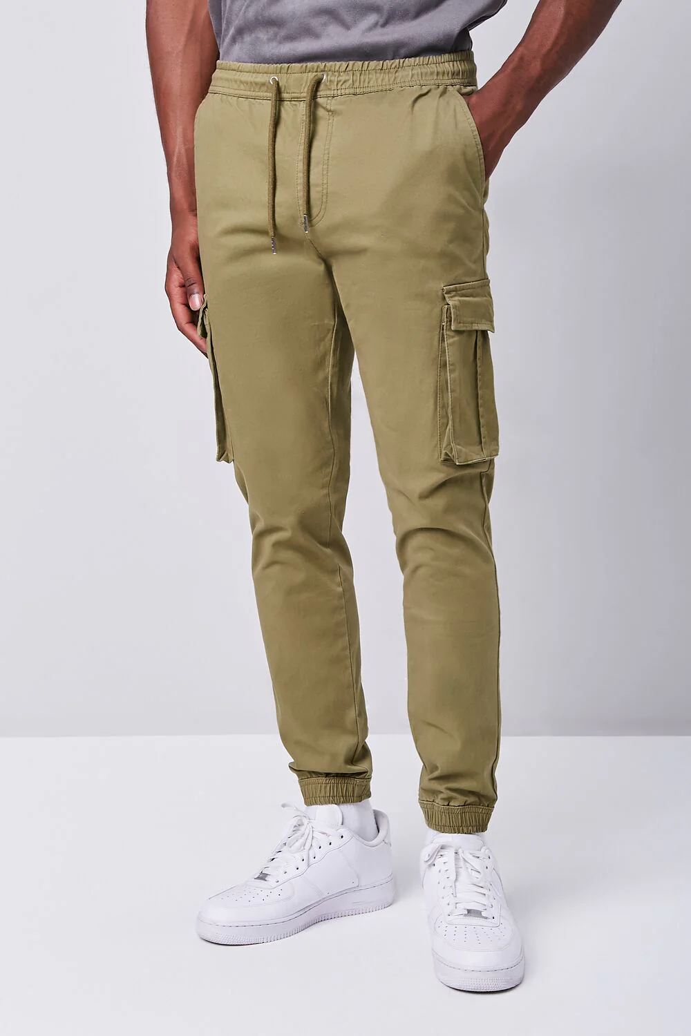 Twill Drawstring Cargo Pants - Image 2