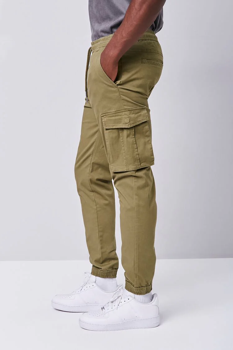 Twill Drawstring Cargo Pants - Image 3