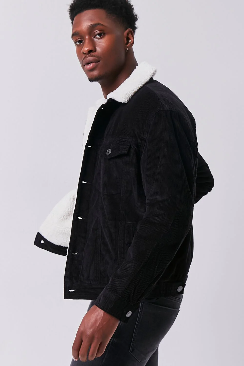 Corduroy Faux Shearling Jacket - Image 2