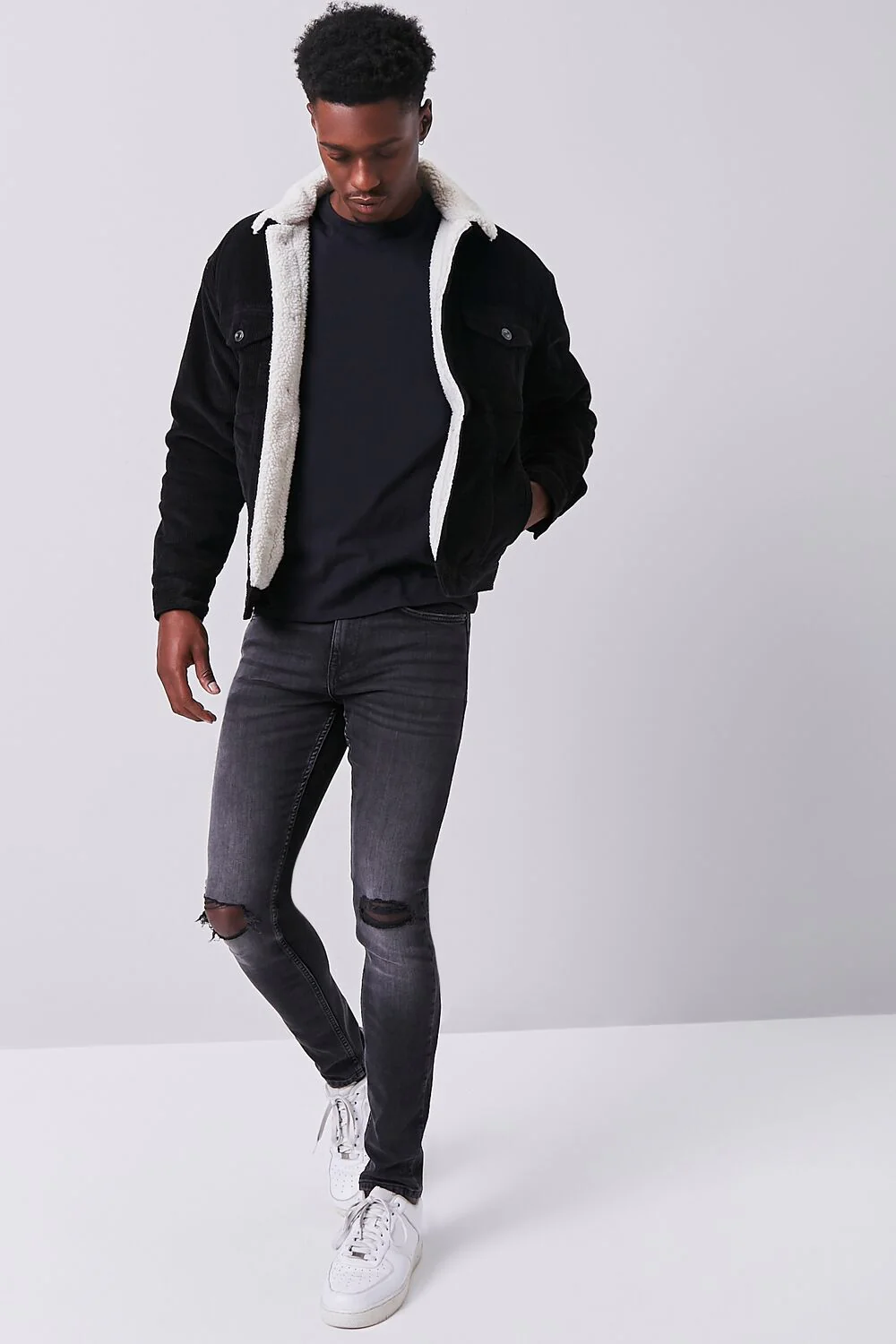 Corduroy Faux Shearling Jacket - Image 4