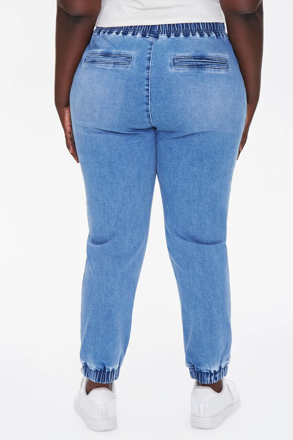 Plus Size Denim Drawstring Joggers - Image 4