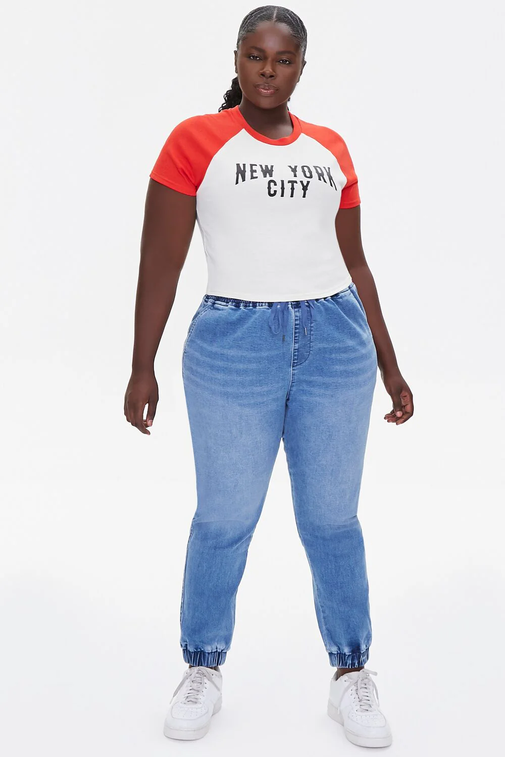 Plus Size Denim Drawstring Joggers - Image 5