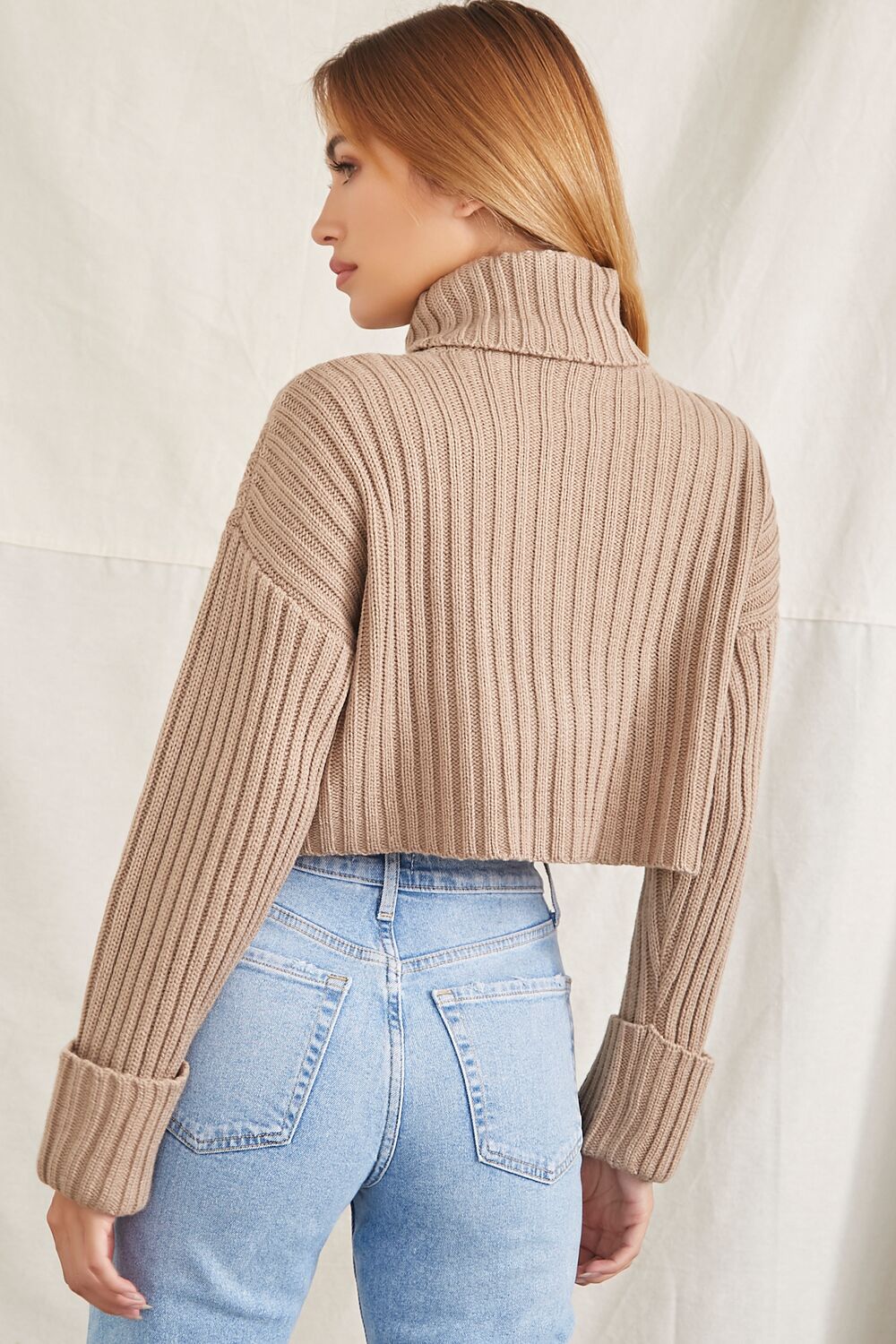 Turtleneck Cropped Sweater - Image 3