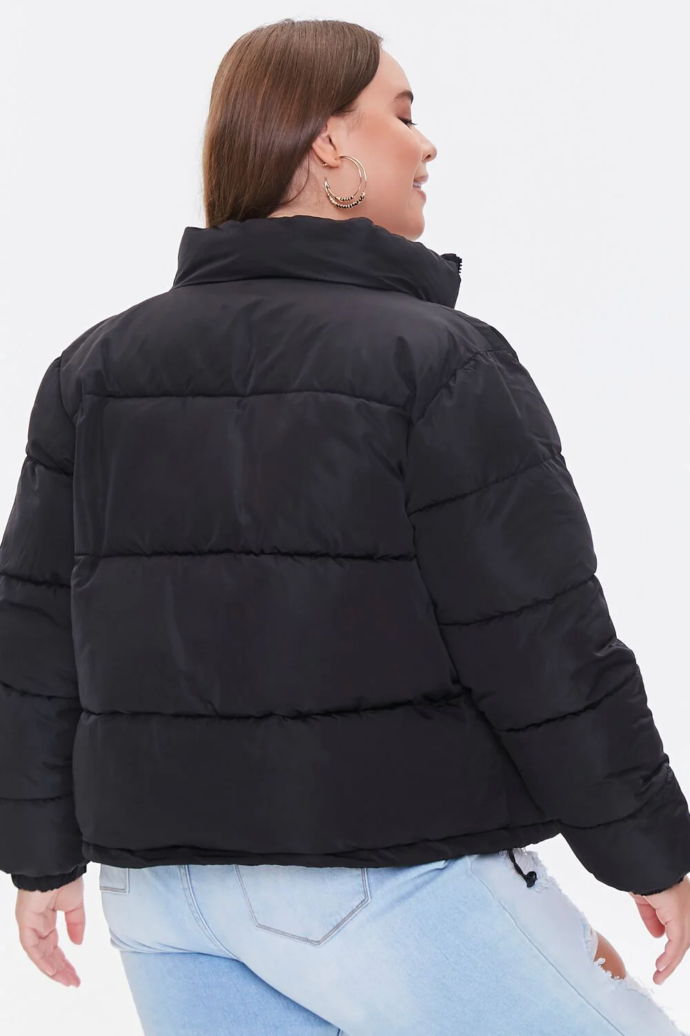 Plus Size Zip-Up Puffer Jacket - Image 3