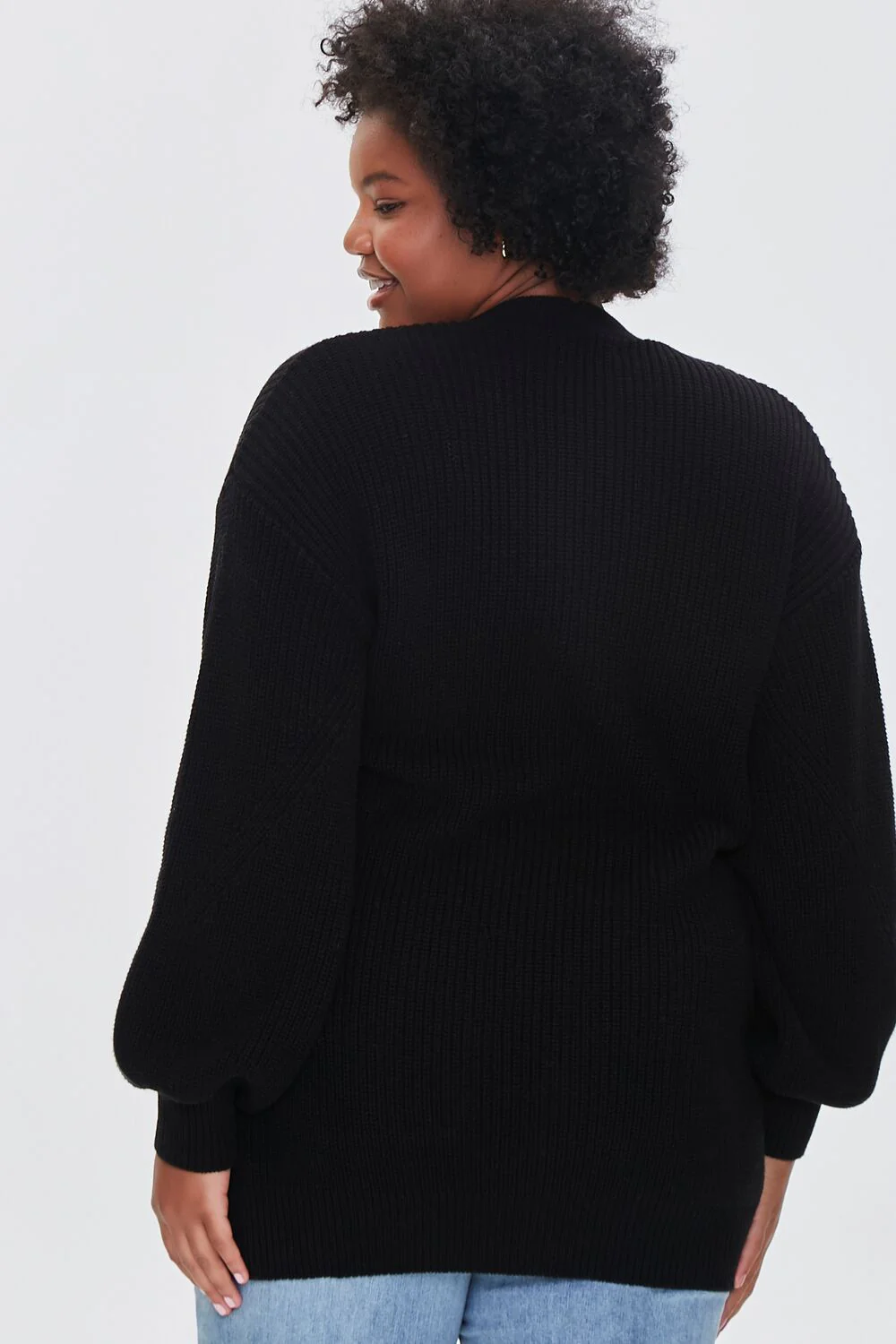Plus Size Patch-Pocket Cardigan Sweater - Image 3