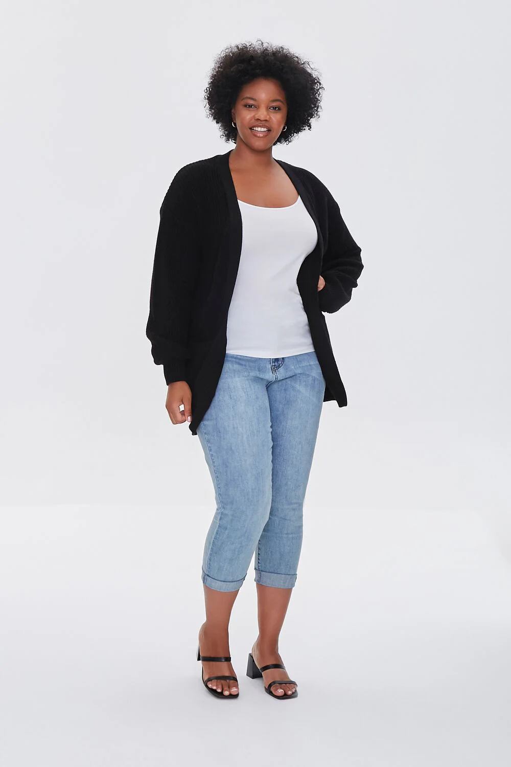 Plus Size Patch-Pocket Cardigan Sweater - Image 4