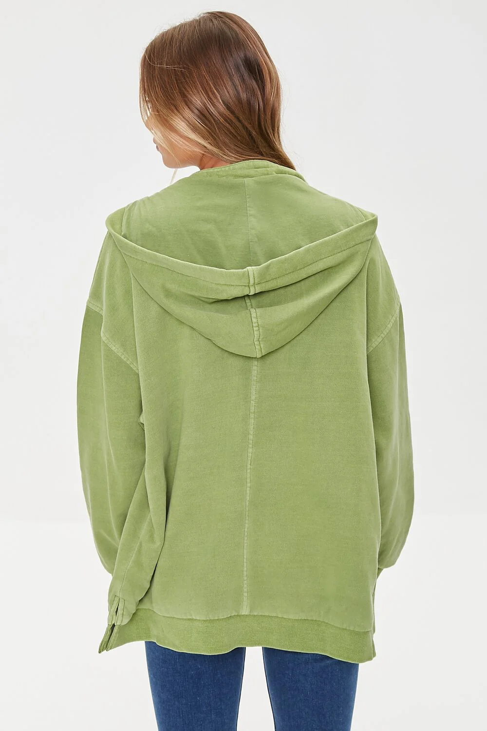 Hooded Slit Zip-Up Jacket - Image 3