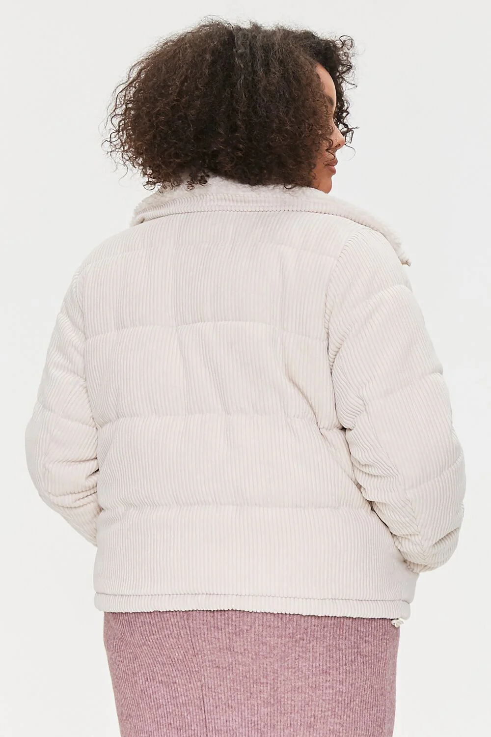 Plus Size Corduroy Puffer Jacket - Image 3