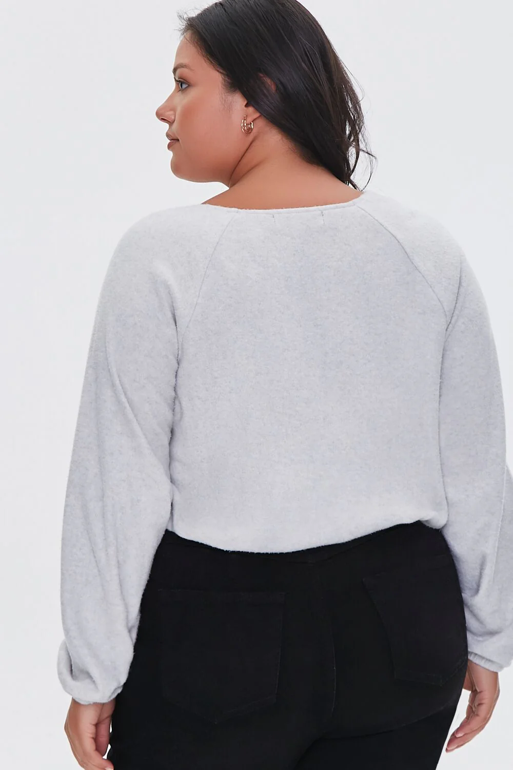 Plus Size Raglan Sleeve Crop Top - Image 3