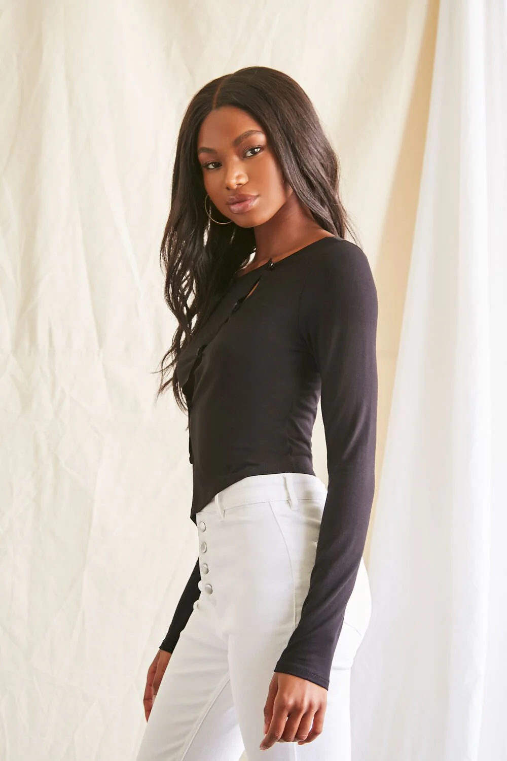 Asymmetrical Buttoned Top - Image 2