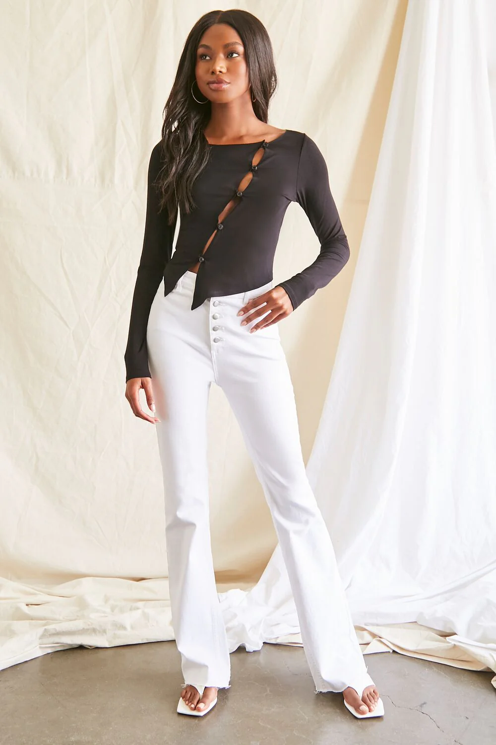 Asymmetrical Buttoned Top - Image 4