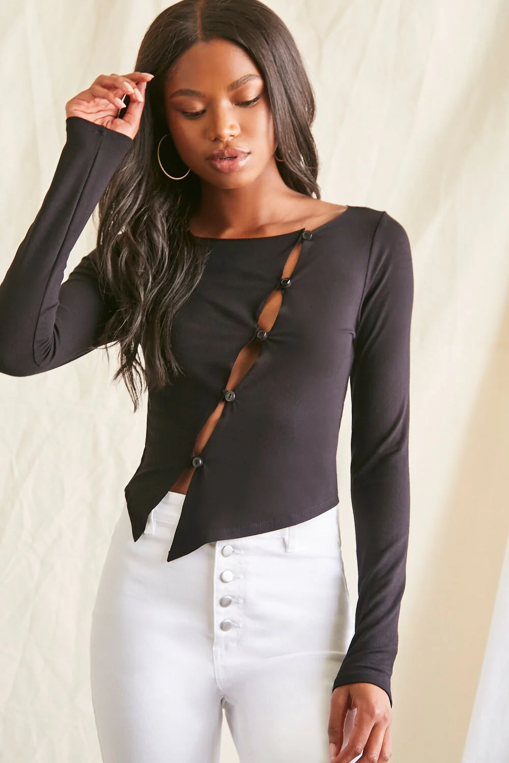 Asymmetrical Buttoned Top - Image 6