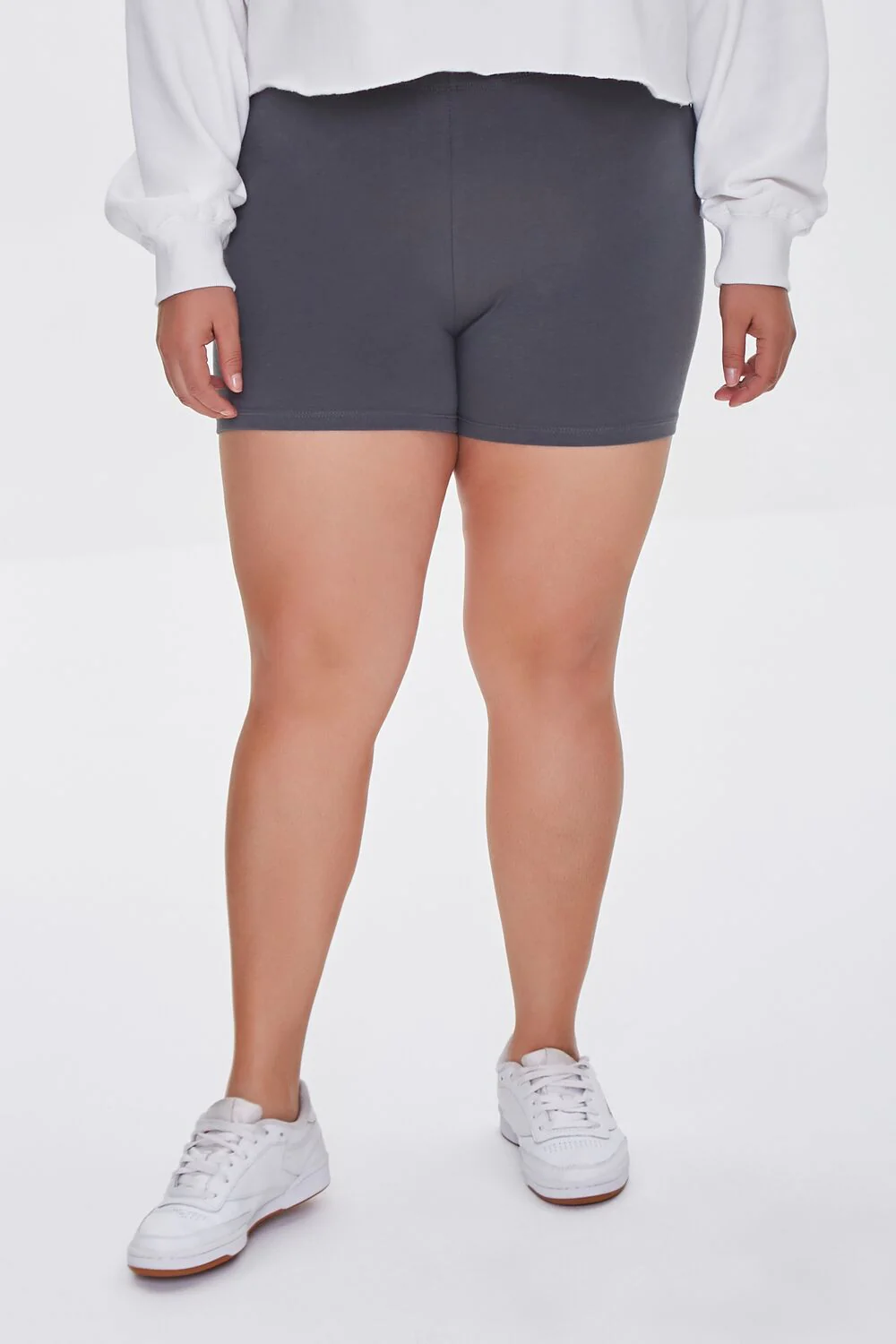 Plus Size Basic Organically Grown Cotton Hot Shorts - Image 2