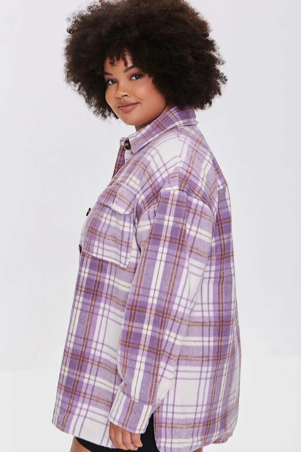 Plus Size Plaid Shacket - Image 3