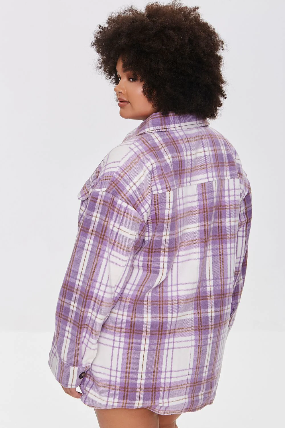 Plus Size Plaid Shacket - Image 4