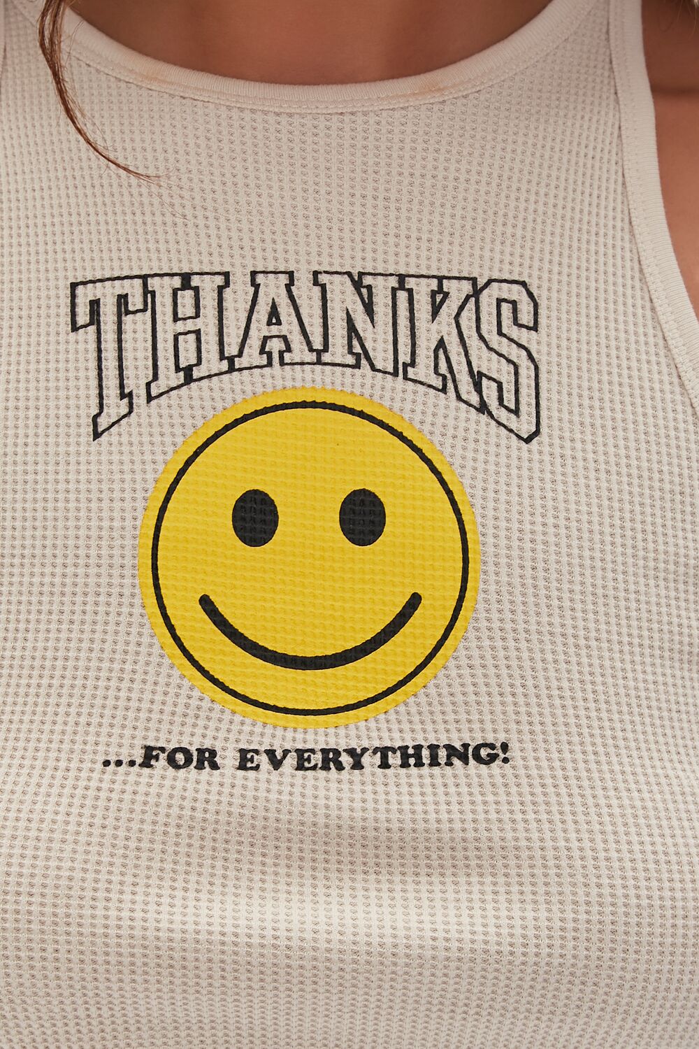 Happy Face Thanks Graphic Cropped Cami - Image 5