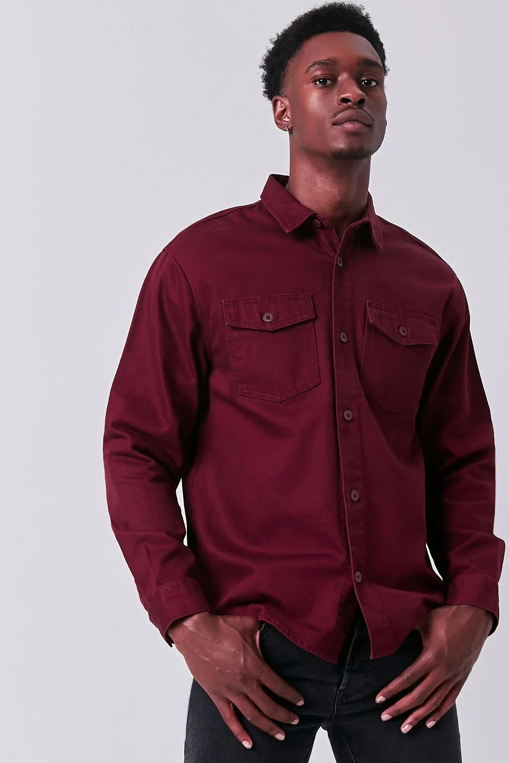 Long Sleeve Dual-Pocket Shirt - Image 5