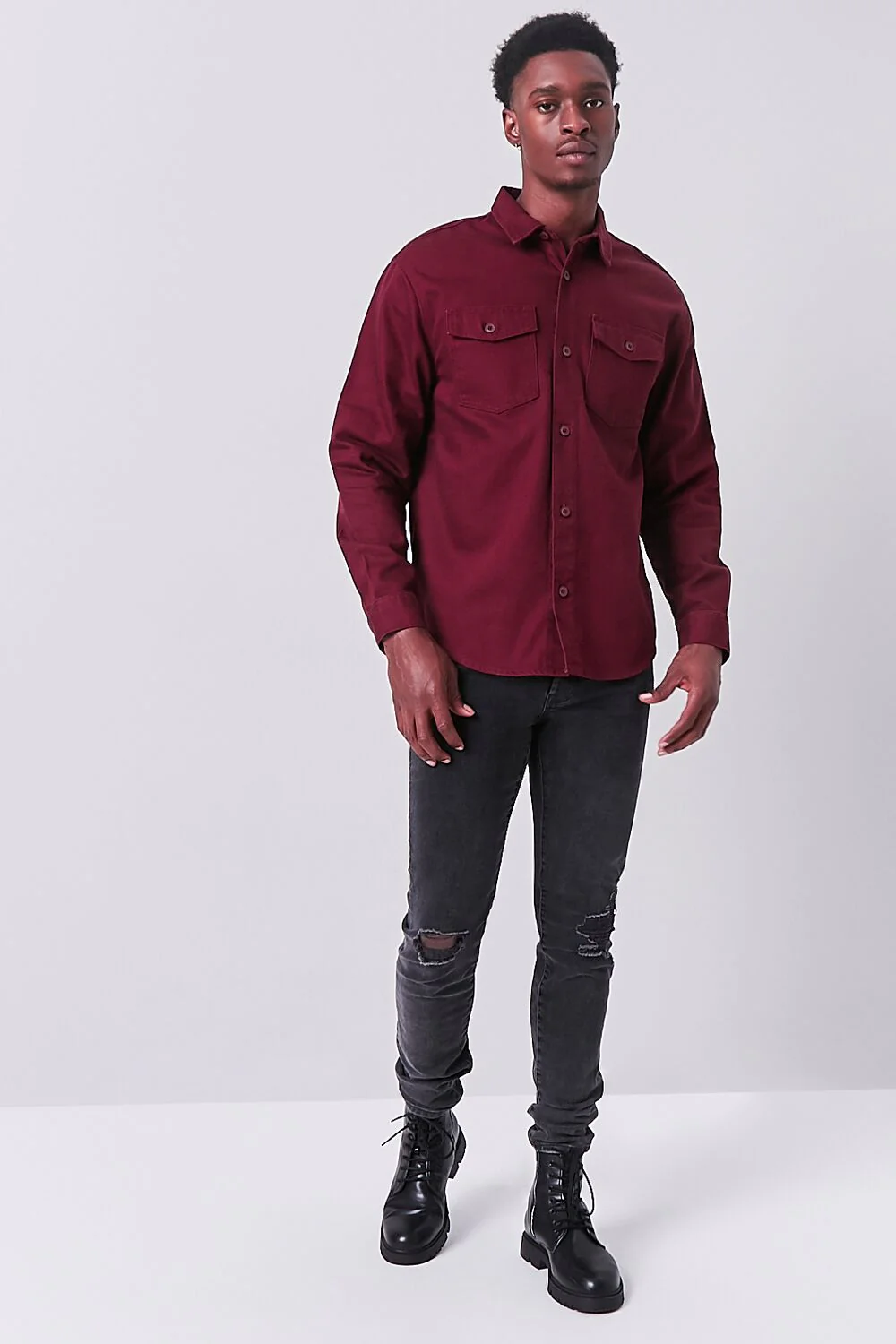 Long Sleeve Dual-Pocket Shirt - Image 8