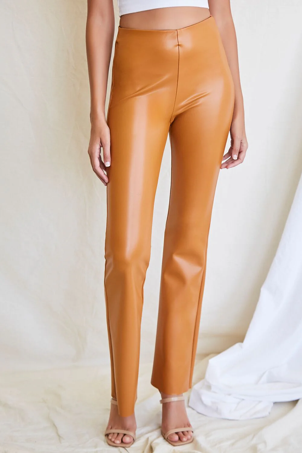 Faux Leather Flare Pants - Image 2