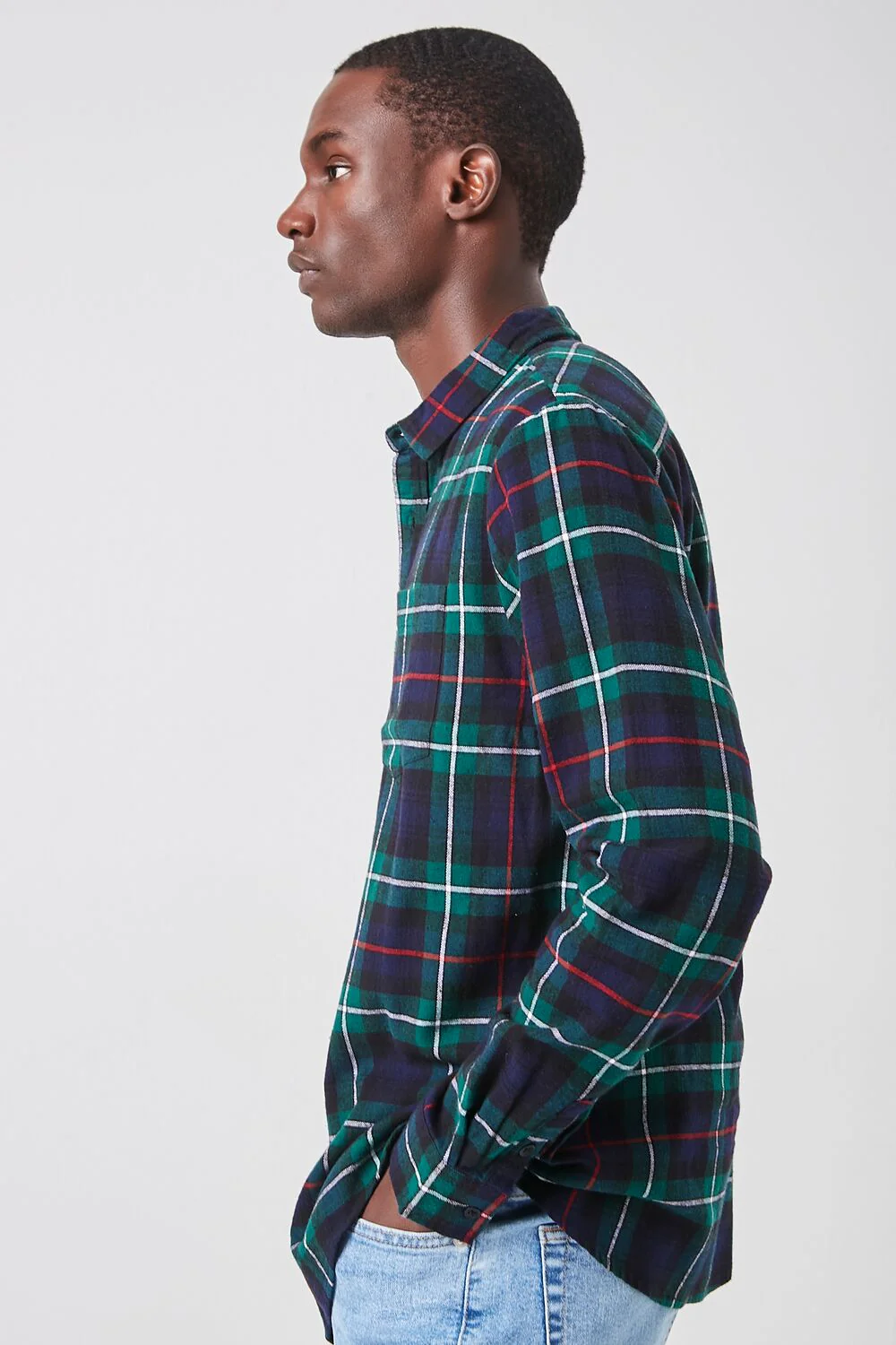 Plaid Button-Front Flannel Shirt - Image 2