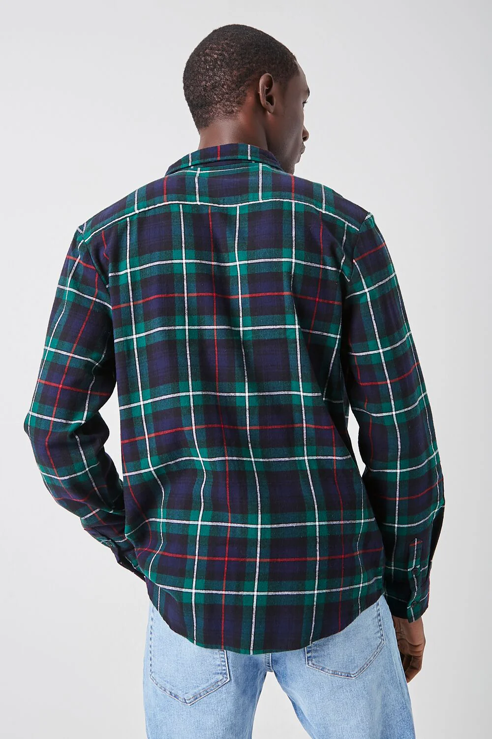Plaid Button-Front Flannel Shirt - Image 3
