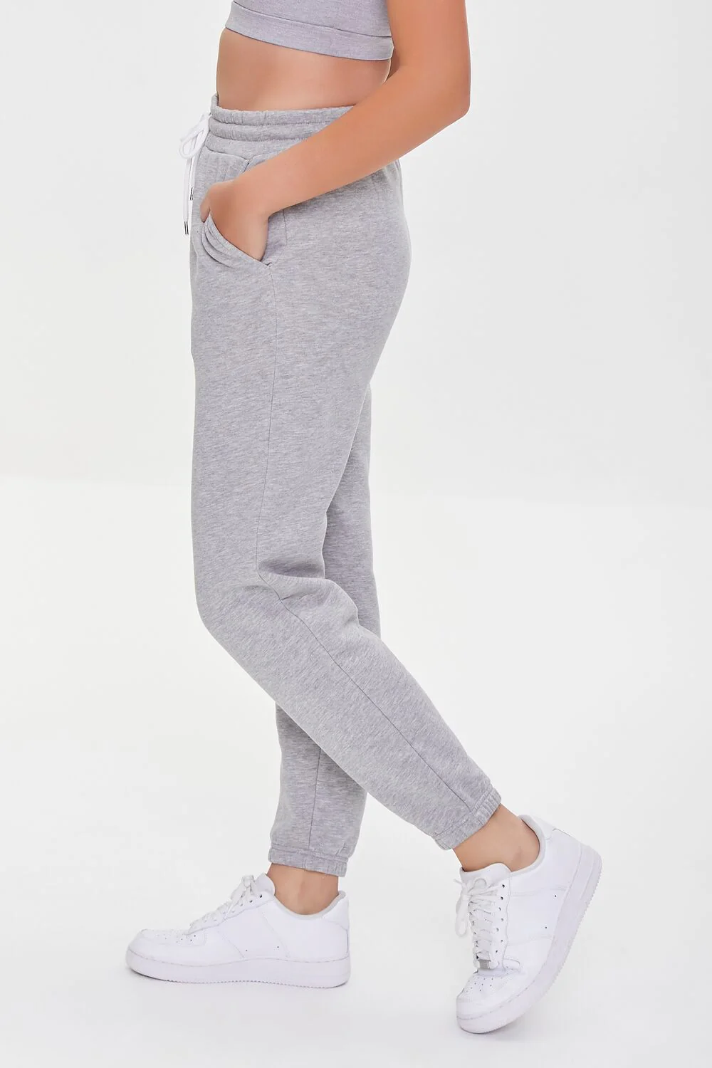 Basic Fleece Drawstring Joggers - Image 3