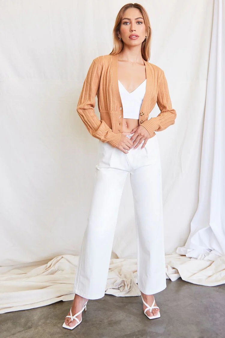 Wide-Ribbed Cardigan Sweater - Image 9