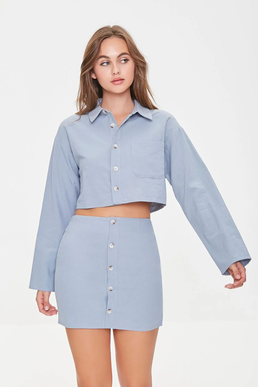 Cropped Shirt & Mini Skirt Set - Image 7