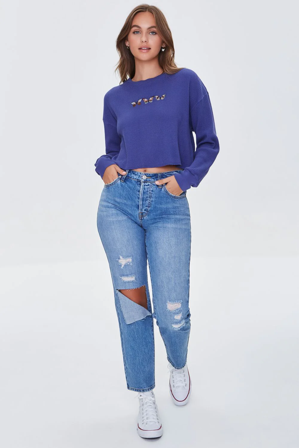 Butterfly Graphic Cropped Tee - Image 4