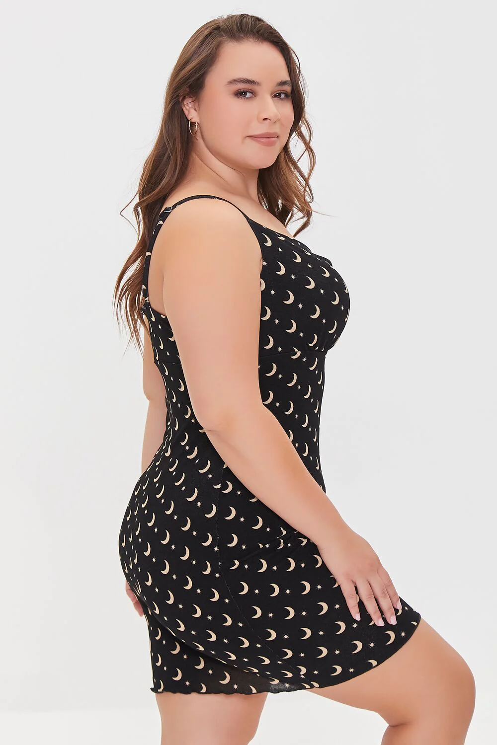 Plus Size Moon Print Mini Dress - Image 2