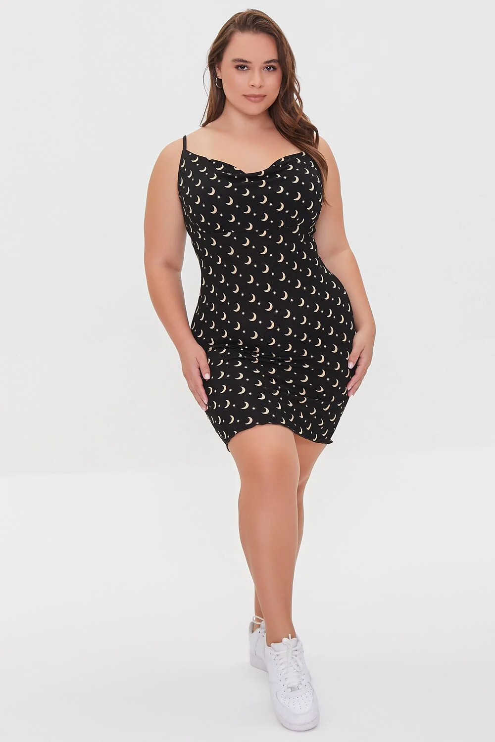 Plus Size Moon Print Mini Dress - Image 4