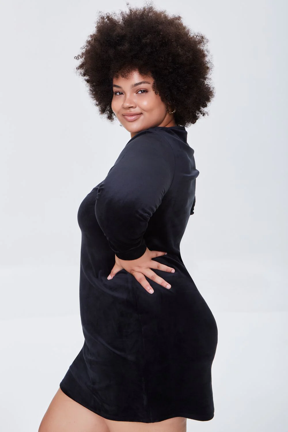 Plus Size Velour Mini Dress - Image 2