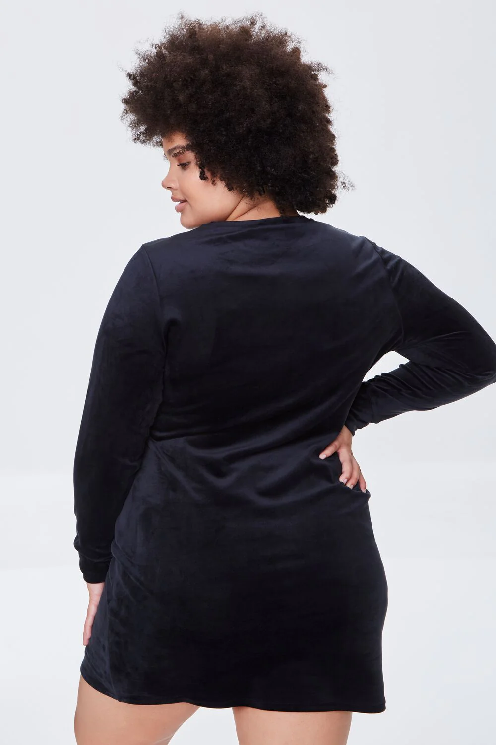 Plus Size Velour Mini Dress - Image 3