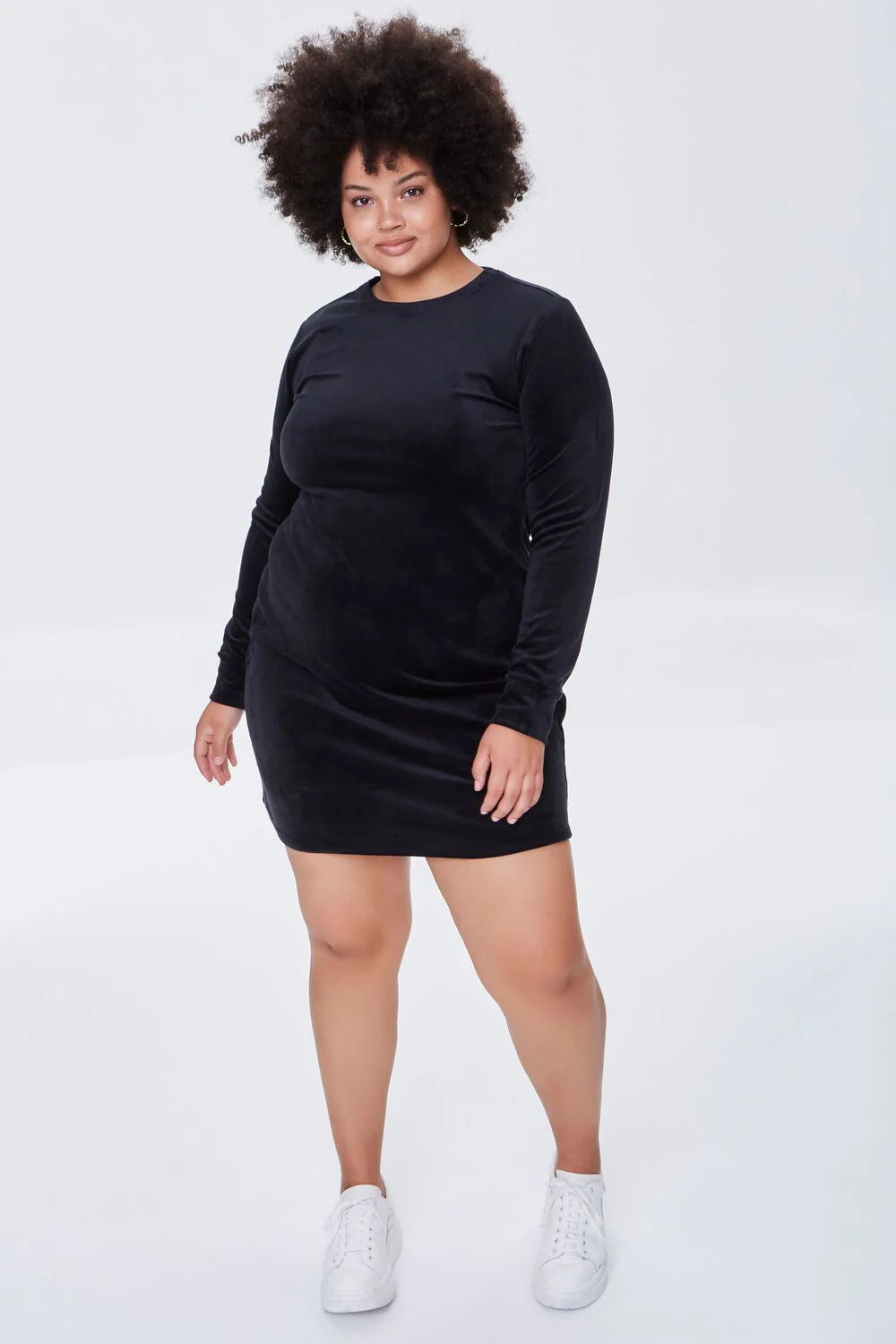Plus Size Velour Mini Dress - Image 4