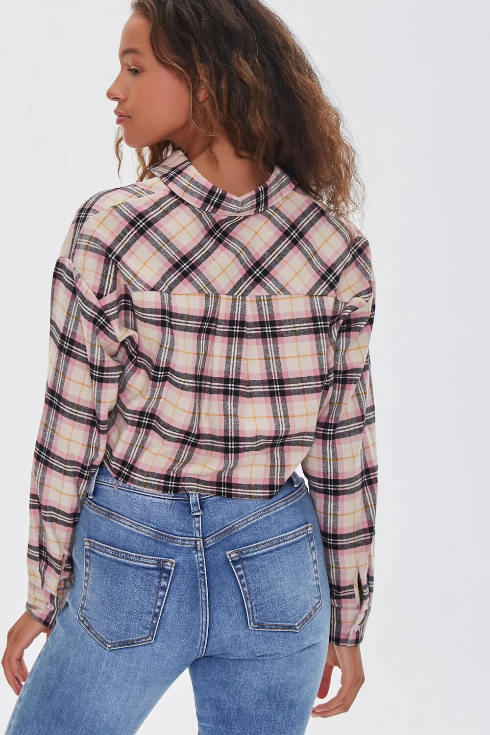 Cropped Flannel Shirt - Image 3