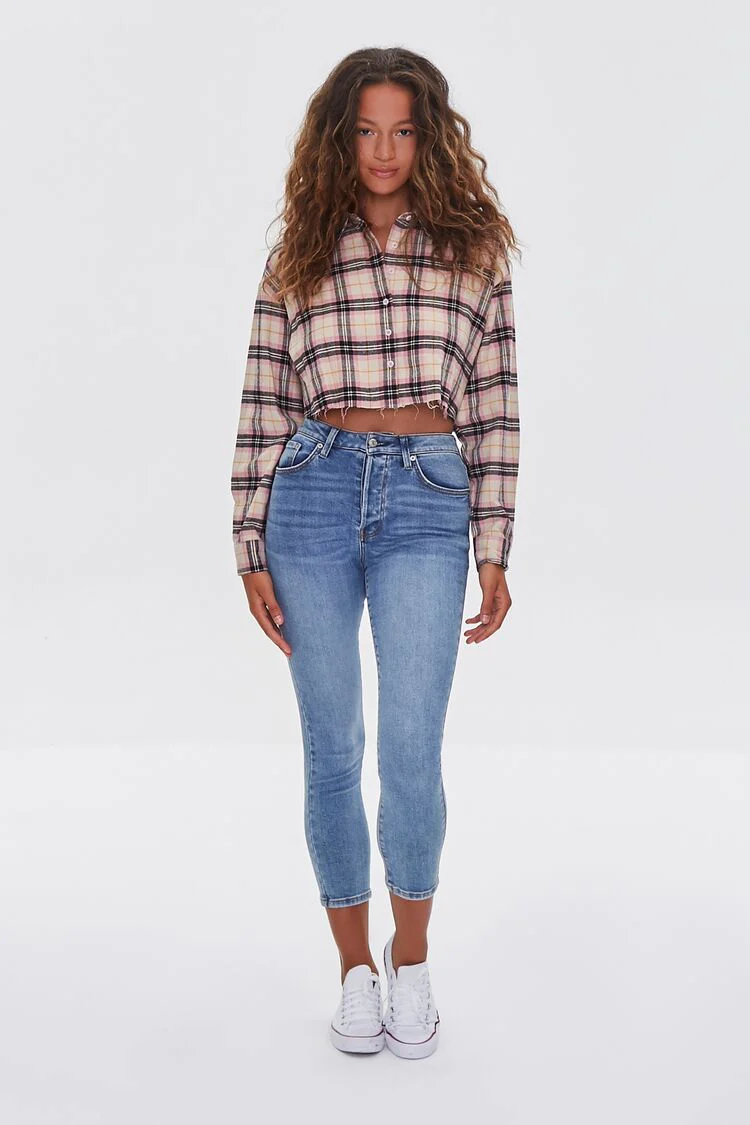 Cropped Flannel Shirt - Image 4