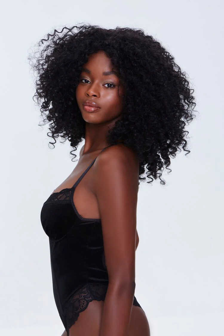 Velvet Floral Lace Bodysuit - Image 2