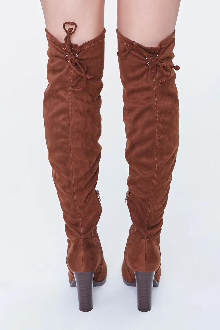 Faux Suede Over-the-Knee Boots - Image 3