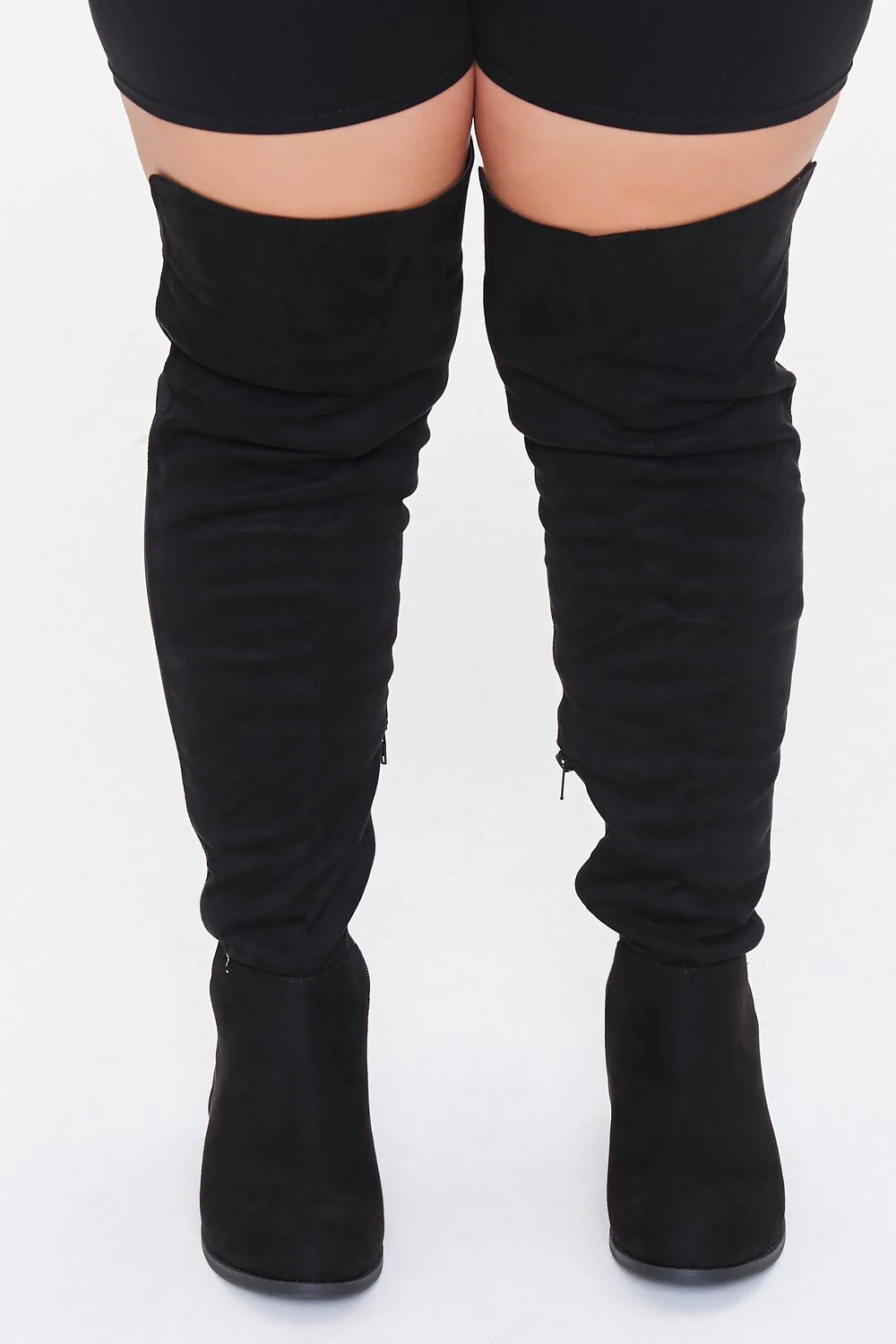 Thigh-High Faux Suede Boots (Wide) - Image 8