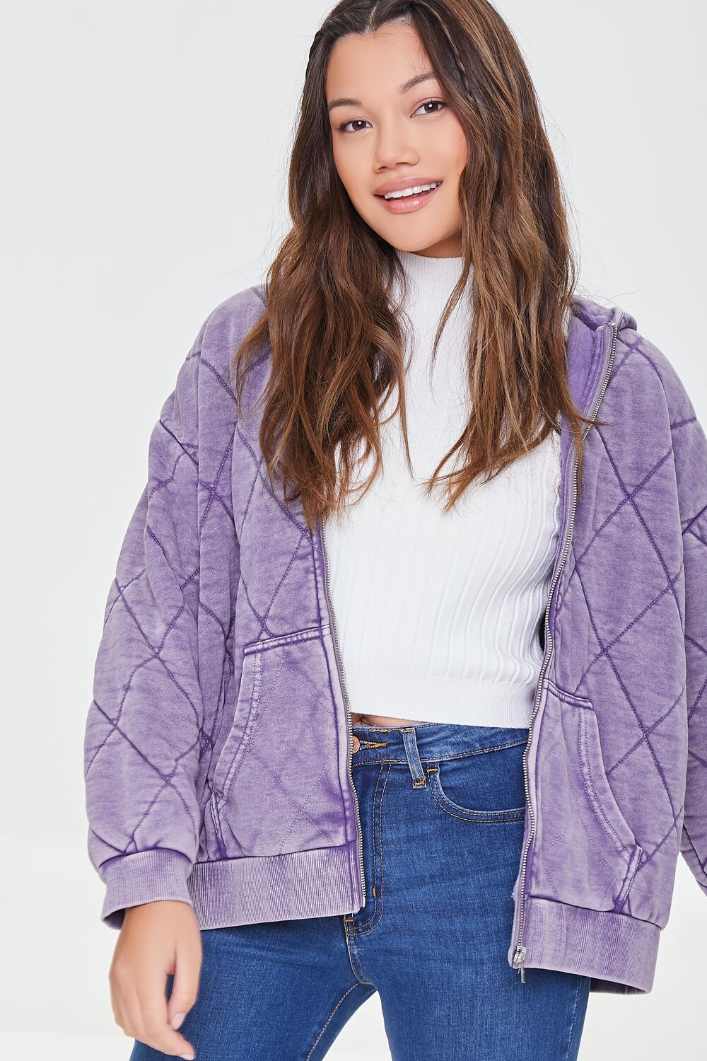 Quilted Zip-Up Hoodie - Image 2