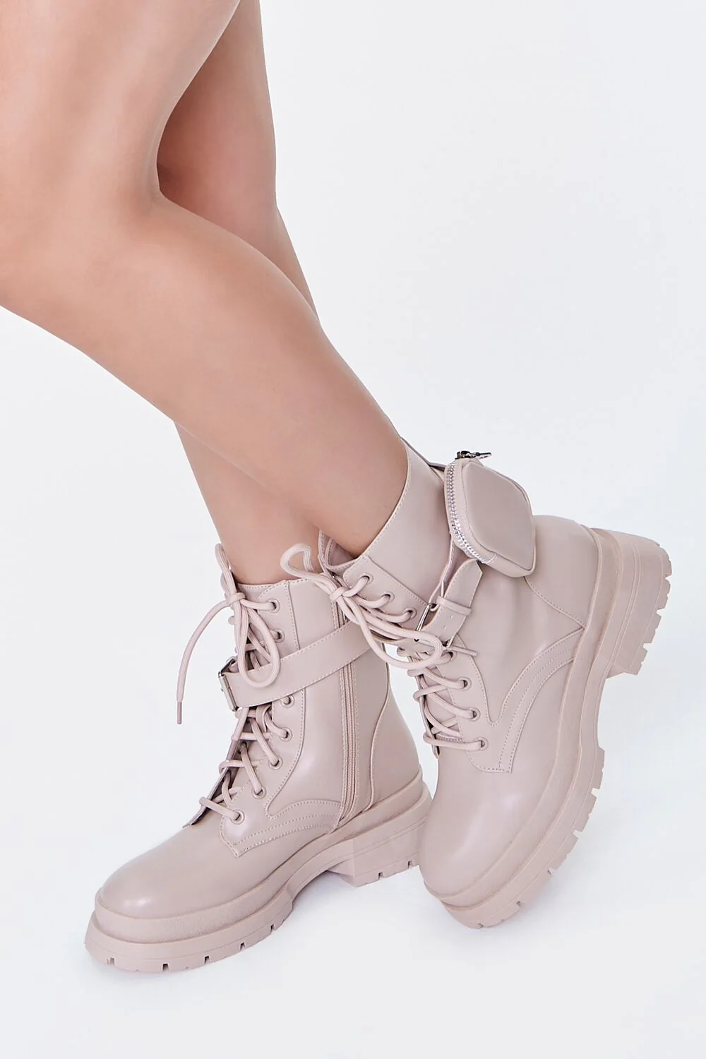 Coin Purse Lace-Up Combat Boots - Image 9