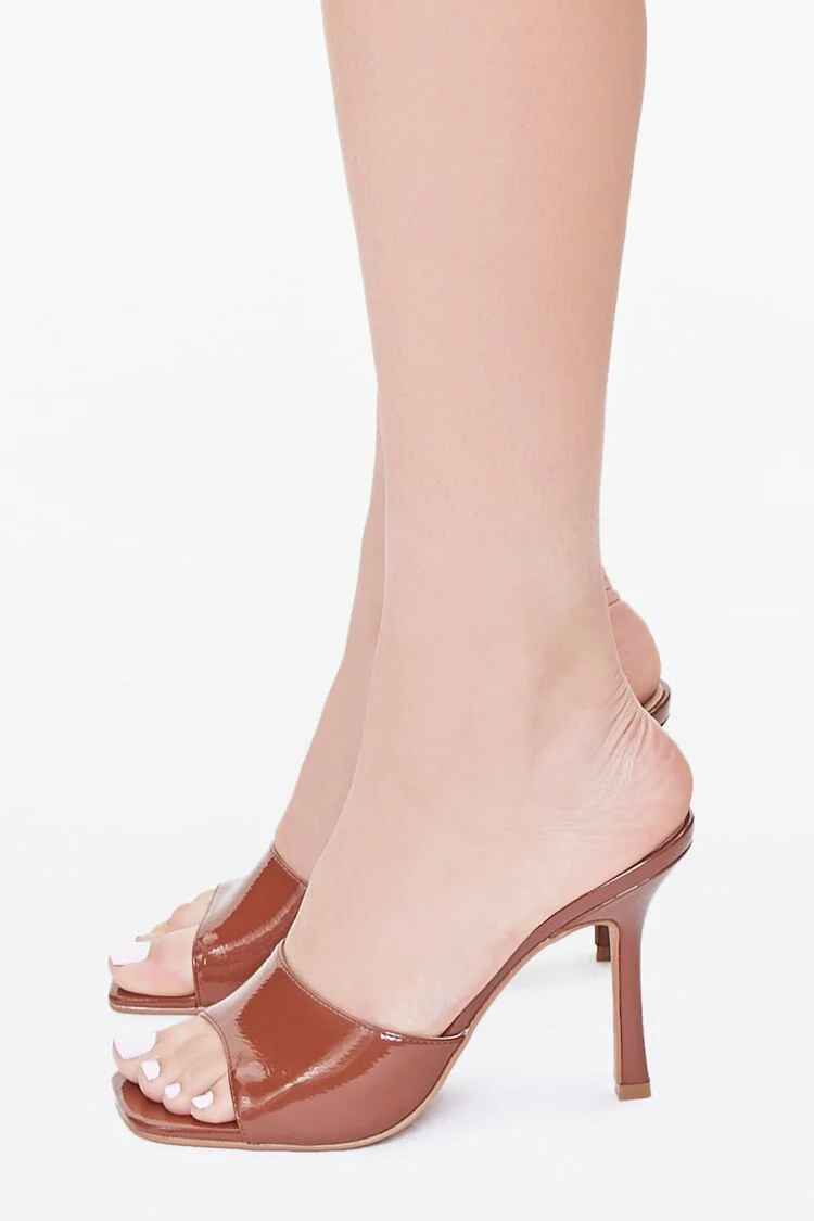 Faux Patent Leather Slip-On Heels - Image 2