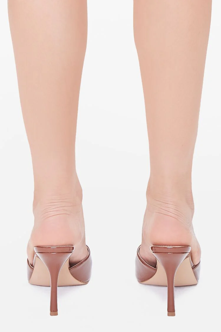 Faux Patent Leather Slip-On Heels - Image 3