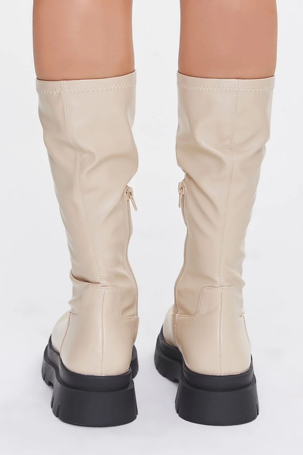 Faux Leather Calf-High Boots - Image 3